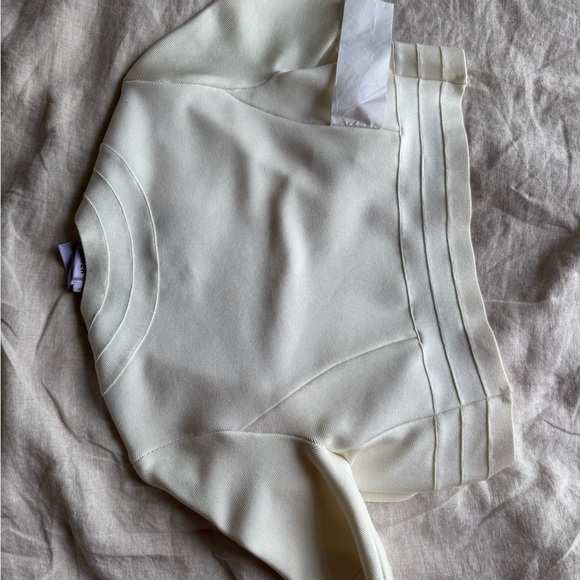 NWOT Herve Leger alabaster Knit Cropped Brilynn Jacket xs $890 - Picture 5 of 6